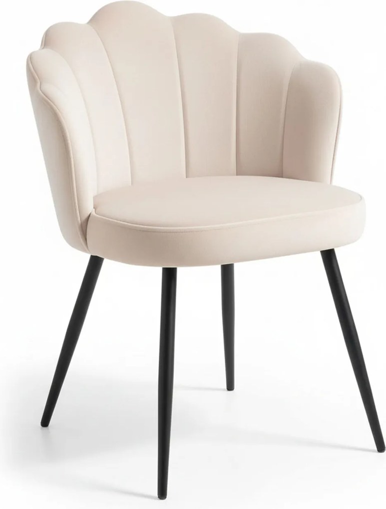 Blume Fluwelen Stoel Zwart Poten