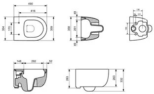 Plieger Kansas Compact randloos toilet met softclose & quick release slimme zitting matzwart