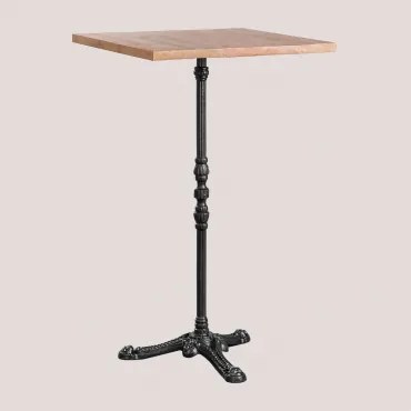 Azteca Vierkante Hoge Bartafel Van Acaciahout Zwart & ↔︎ 70 Cm - Sklum