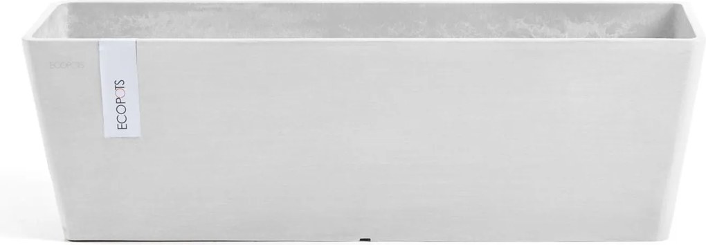 Ecopots bloempot Bruges 65 - Rechthoekig - Pure White - 65,3cm x 16,7 cm x H17cm