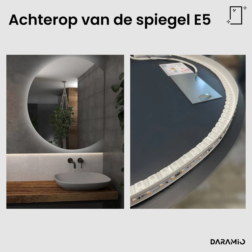 Halfronde spiegel met verlichting E5