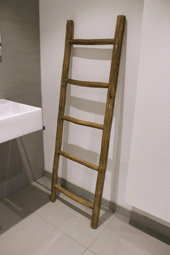 Teun badkamer decoratie ladder rustiek 150cm - bruin teak