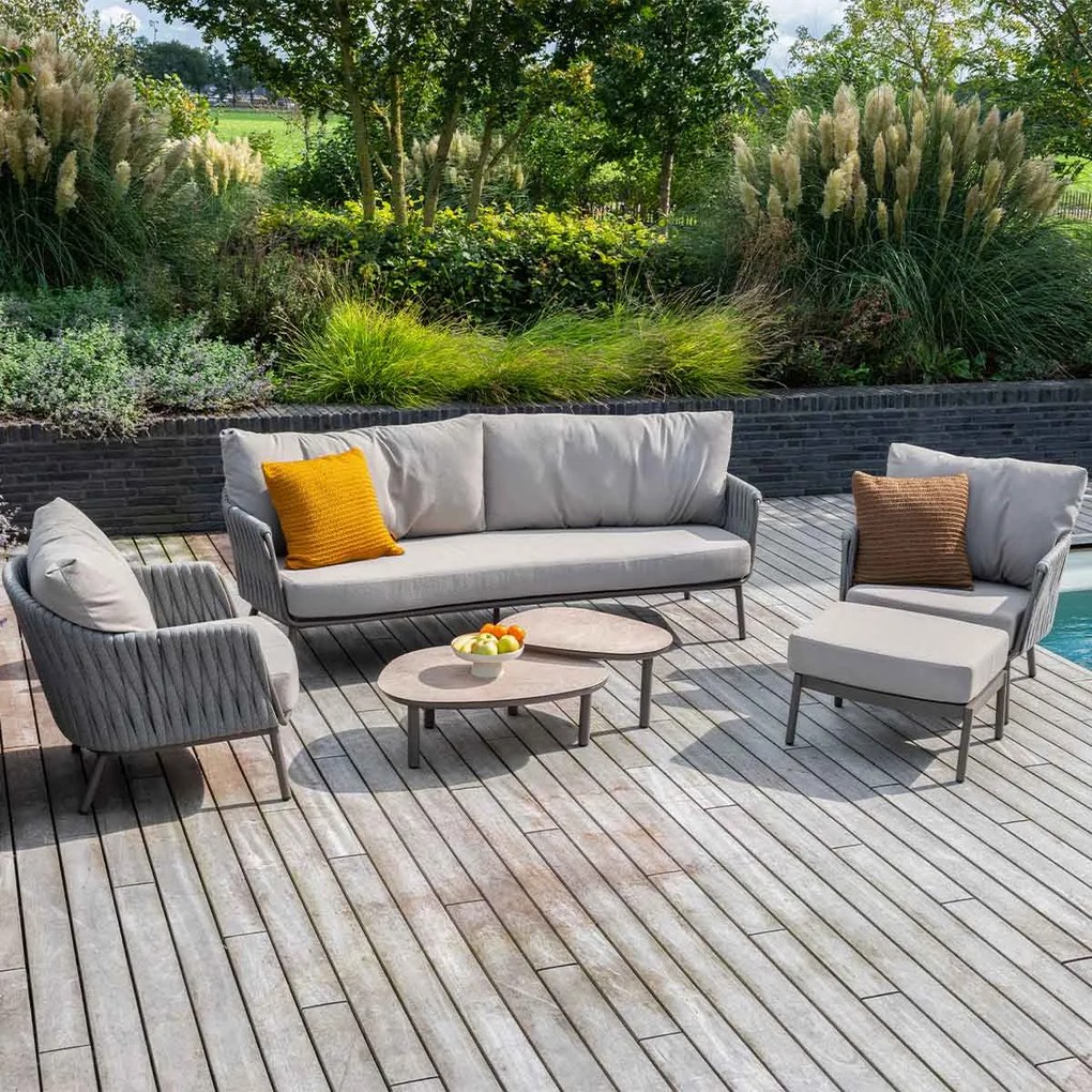 4 Seasons Monroe loungetafels Ø65xH32 cm en Ø80xH27 cm - terre