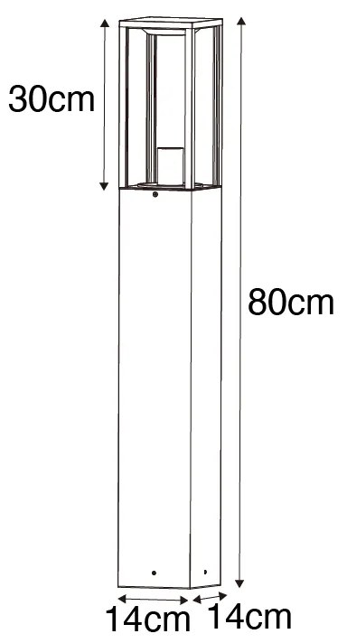 Buitenlamp roestbruin met grondpin en kabelmof 80cm IP44 - Charlois Industriele / Industrie / Industrial, Modern E27 IP44 Buitenverlichting