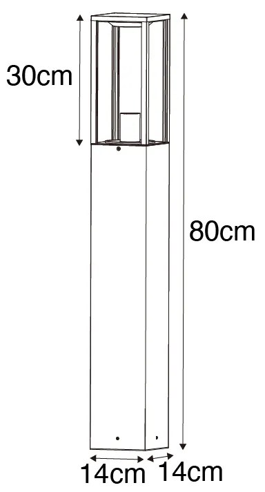 Industriële staande buitenlamp roestbruin 80 cm IP44 - Charlois E27 IP44 Buitenverlichting