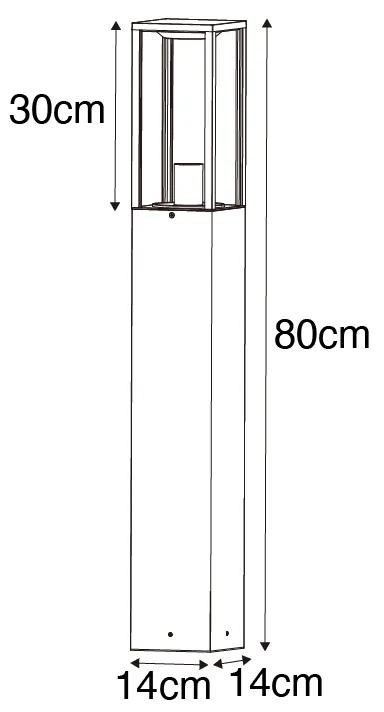 Industriële staande buitenlamp roestbruin 80 cm IP44 - Charlois Industriele / Industrie / Industrial E27 IP44 Buitenverlichting
