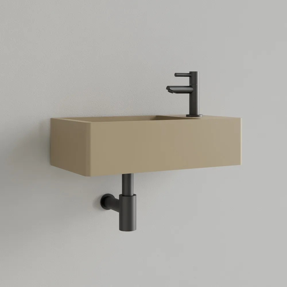 Sanigoods Luko fontein 40x22cm rechts met kraangat cappuccino