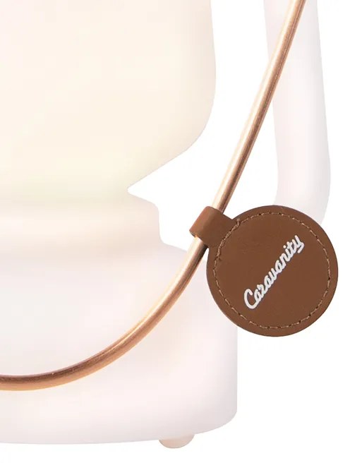 Tafellamp wit flame effect 22 cm - Storm Mini