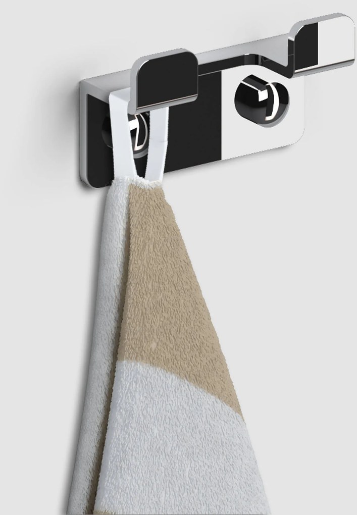Clou Fold handdoekhaak dubbel 6,6x2,5x3,7cm chroom