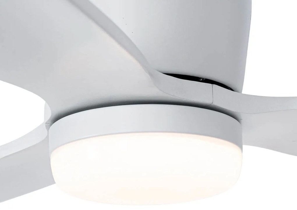 Smart Plafondventilator met lamp wit 132cm incl. LED dimbaar met afstandsbediening - Sofio Design rond Binnenverlichting Lamp