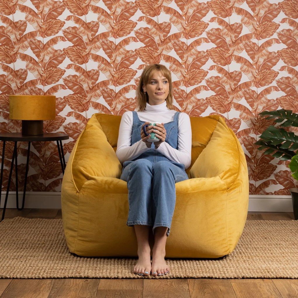 Natalia Zitzak Stoel Velvet - Okergeel