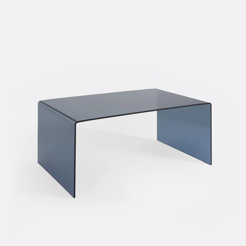 Salontafel met gehard glazen blad en 2 banken, JOAN