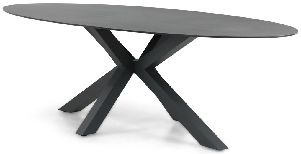 Dining Tuintafel ovaal 280 x 118 cm Aluminium/HPL Grijs Santika Ellisse