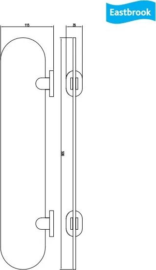 Eastbrook Salerno messing glazen planchet chroom