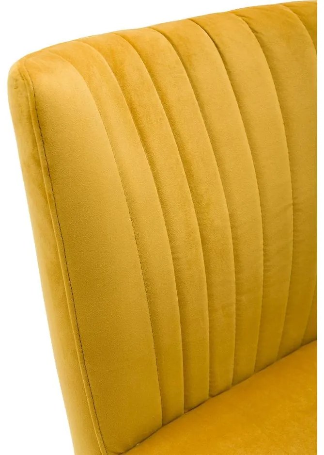 Goossens Eetkamerstoel Rob geel velvet stof leuning, urban industrieel