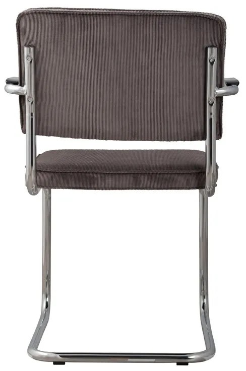 Zuiver Ridge Rib Eetkamerstoel Ribstof Grijs Met Arm