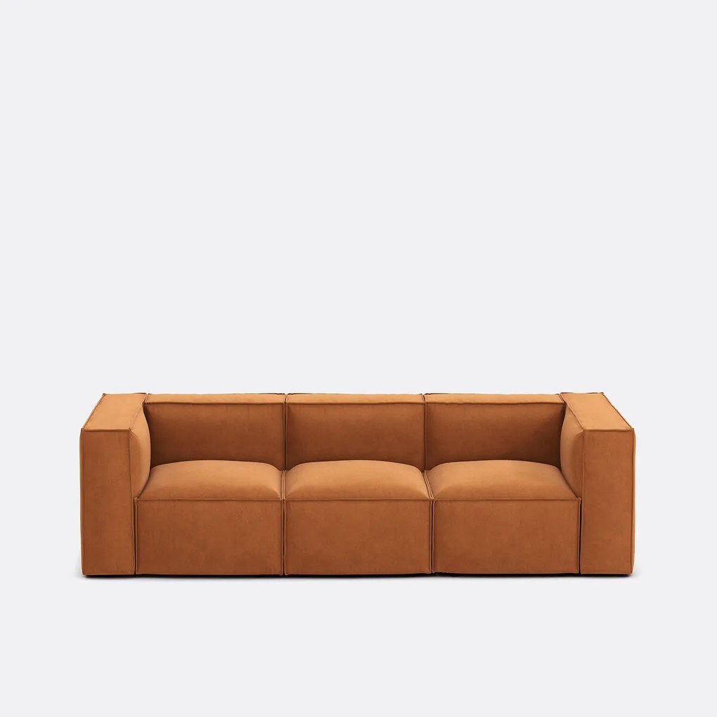 Modulaire bank, 3-zit, getextureerd fluweel, Seven