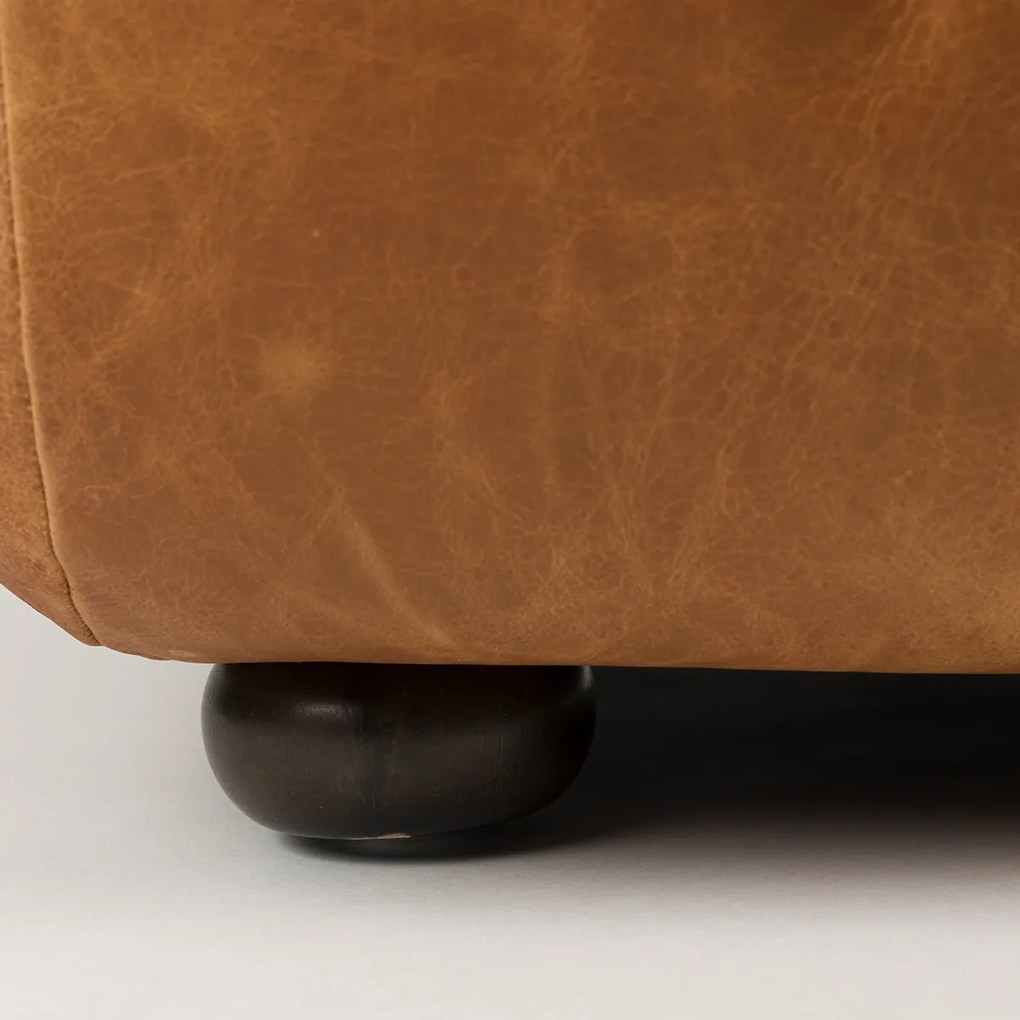 Dutchbone Wyatt Leren Lounge Fauteuil Cognac