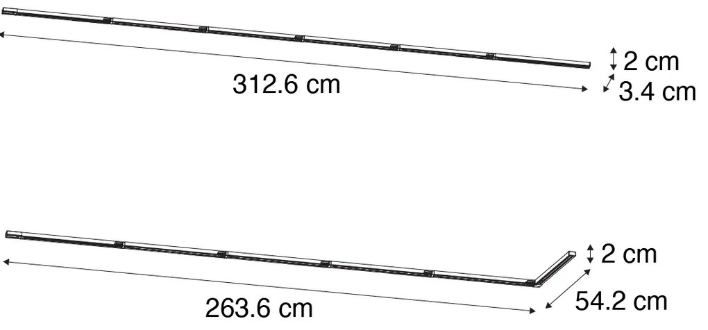 Modern railsysteem zwart 1-fase 300cm - Iconic Modern Binnenverlichting Lamp