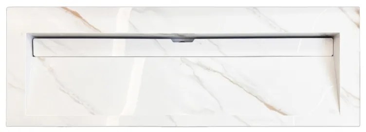 Lambini Designs Quri keramische wastafel 140cm marmer zonder kraangaten