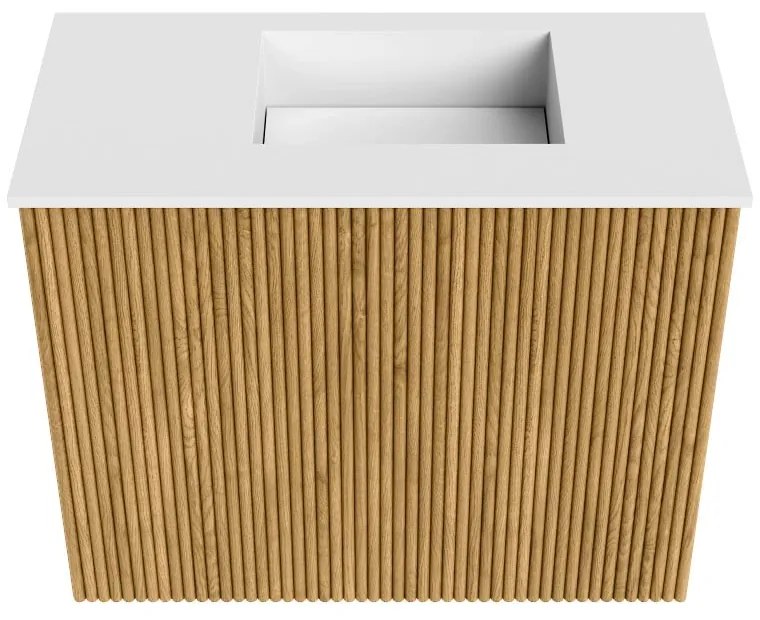 Mondiaz Joya 50cm toiletmeubel oak met wastafel faye rechts 1 kraangat talc