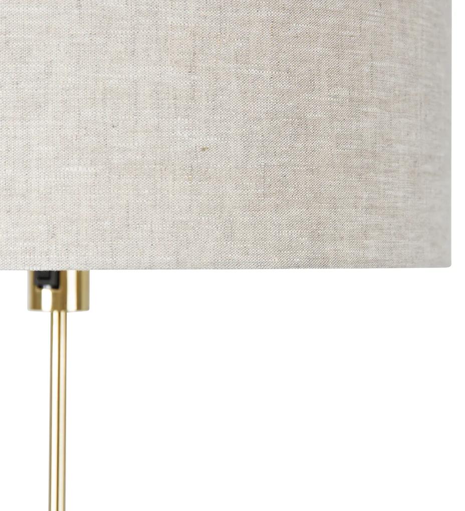 Vloerlamp verstelbaar goud met kap lichtgrijs 50 cm - Parte Design E27 rond Binnenverlichting Lamp