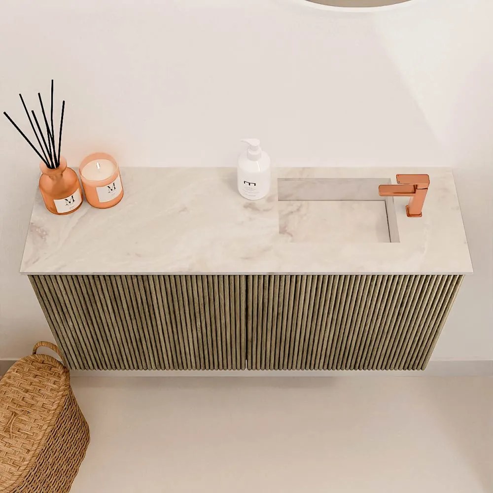 Mondiaz Joya DLux 80cm toiletmeubel dusk met wastafel faye rechts 1 kraangat frappe