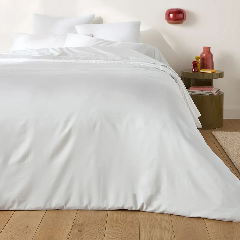 Effen satijnen katoenen bolsterovertrek, 153 draden, Opale