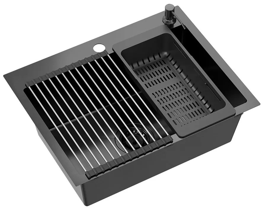 Stalen spoelbak LUKE 110 WORKSTATION Black