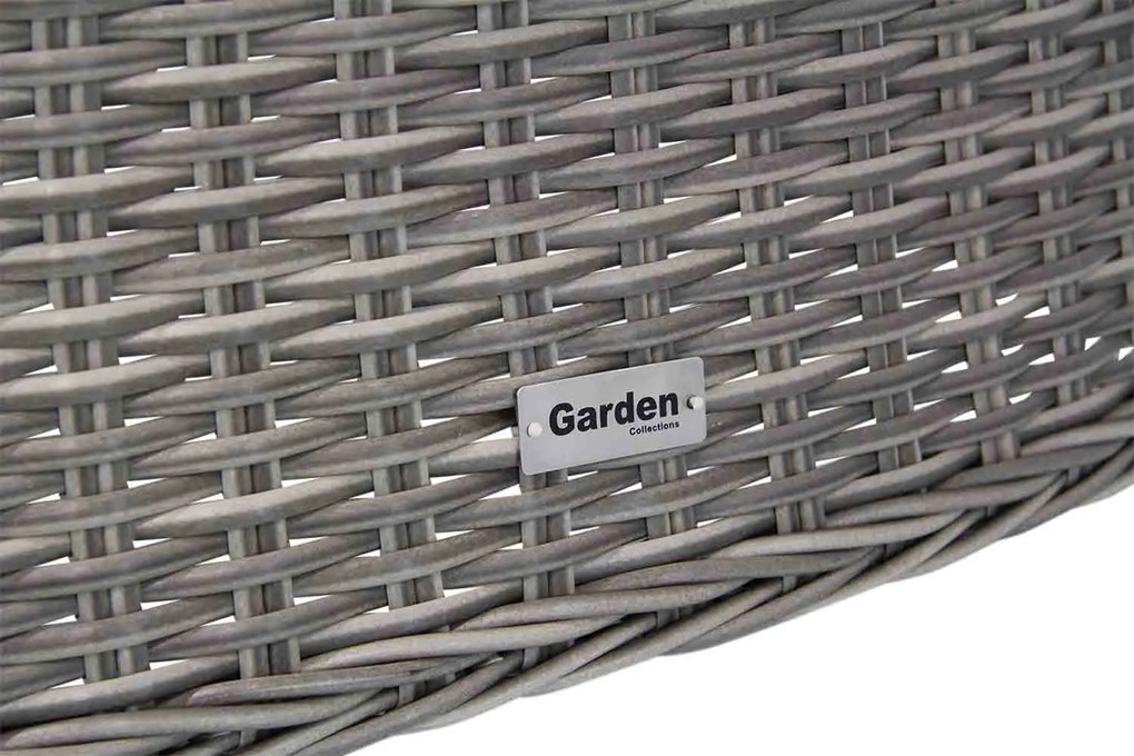 Tuinset Ronde Tuintafel 4 personen 120 cm Wicker Grijs  Garden Collections Dublin/Aberdeen