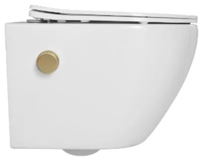 DTG Livorno douche wc met gouden bidetkraan en softclose zitting wit glans