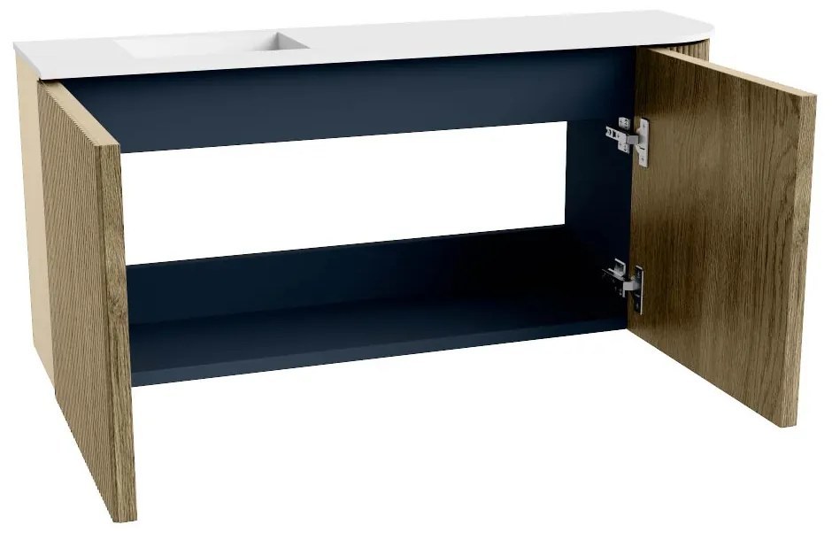 Mondiaz Joya 90cm toiletmeubel ronding rechts dusk met wastafel faye links 1 kraangat talc