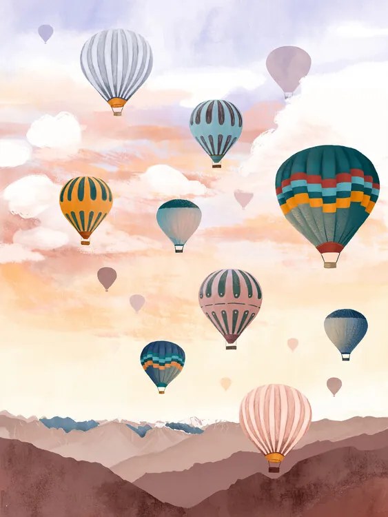 Ilustratie Airballoon Sky, Goed Blauw