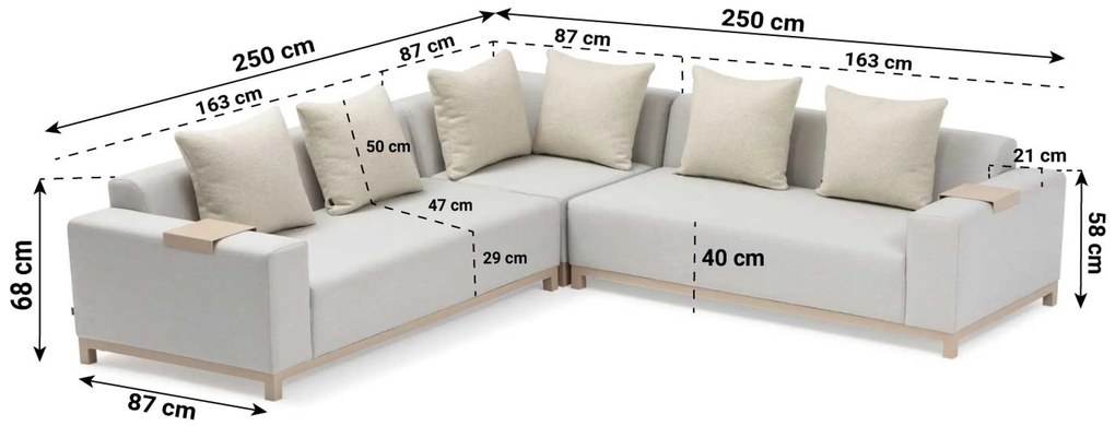 Hoek loungeset 5 personen Outdoor textiel Grijs De Laan Projects