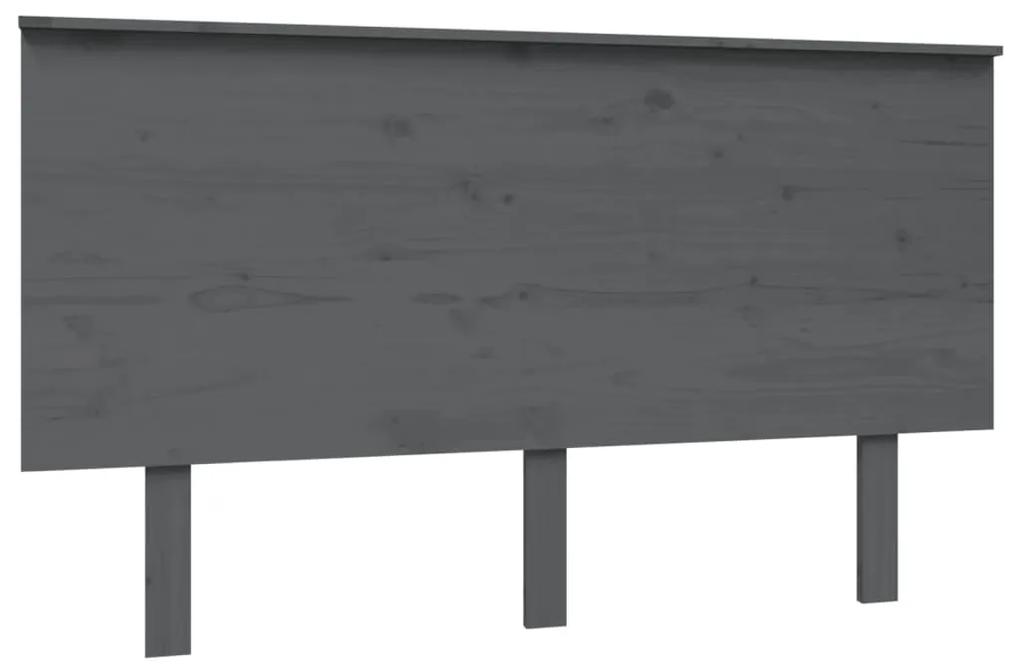 vidaXL Hoofdbord 139x6x82,5 cm massief grenenhout grijs