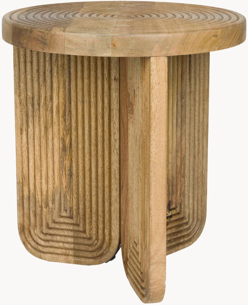 Ronde bijzettafel Maeze van mangohout
