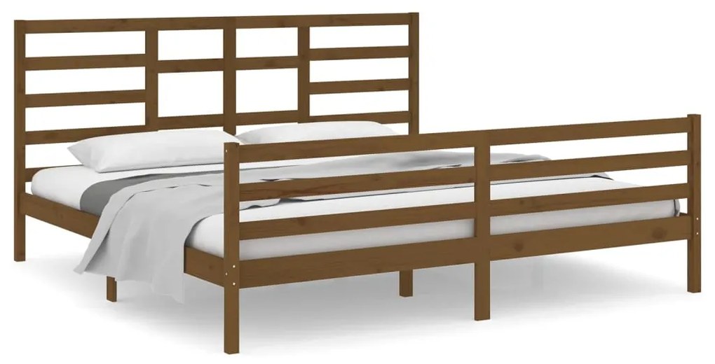 vidaXL Bedframe massief hout honingbruin 200x200 cm