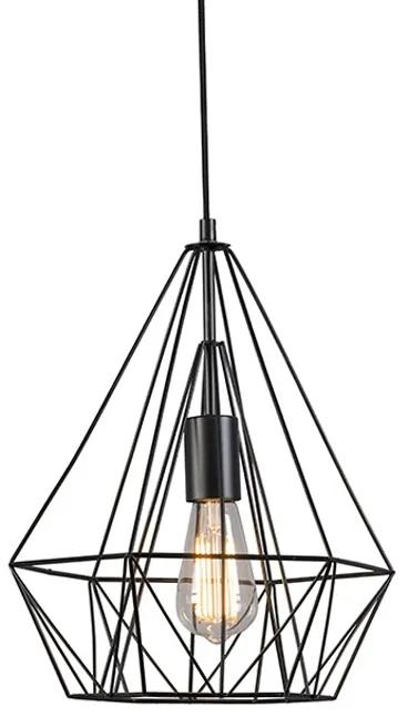 Industriële hanglamp zwart - Carcass Basic Modern Minimalistisch E27 Draadlamp rond Binnenverlichting Lamp