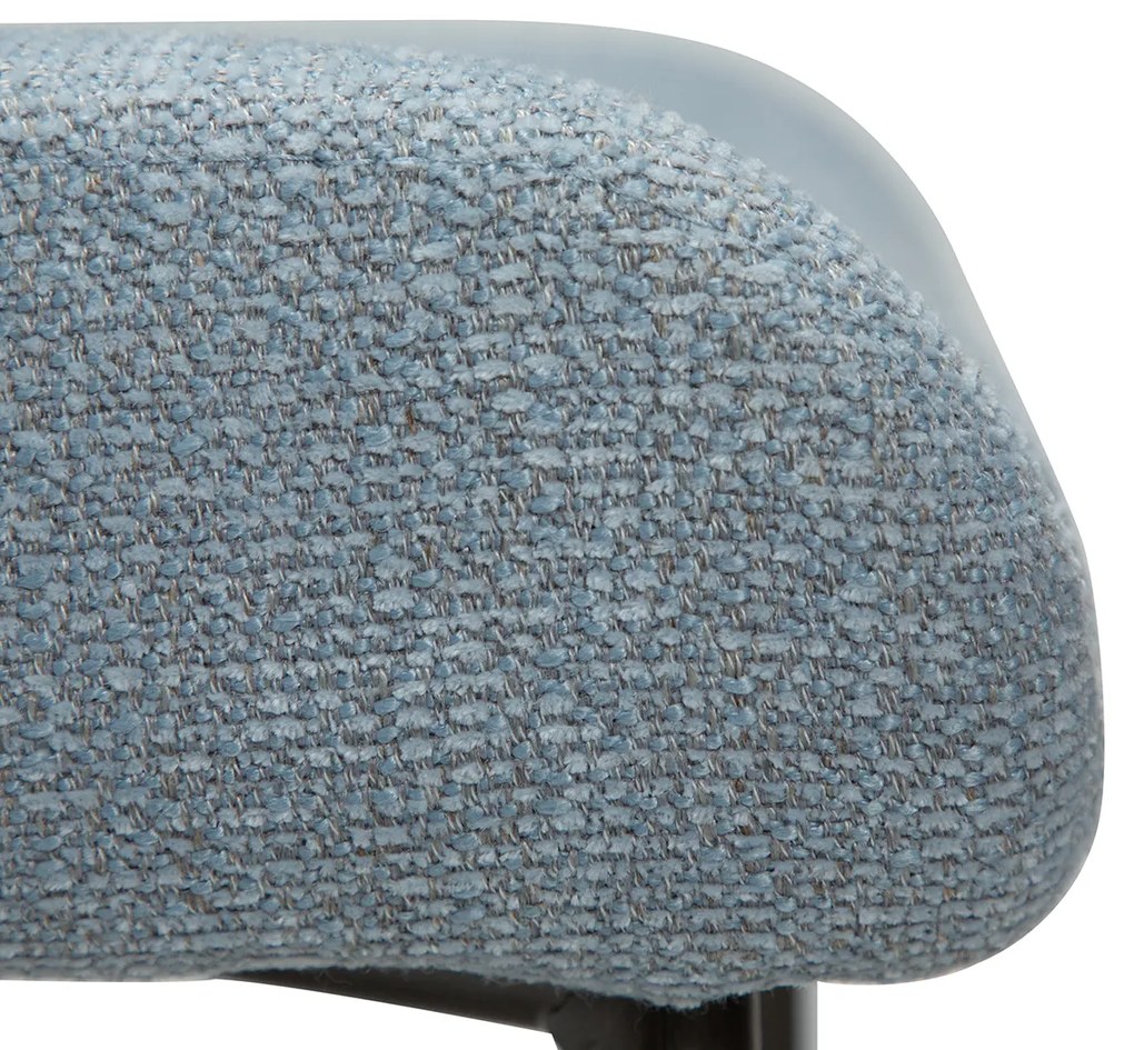 Dan-Form Glam Luxe Eetkamerstoel Boucle Blauw En Antique Pewter