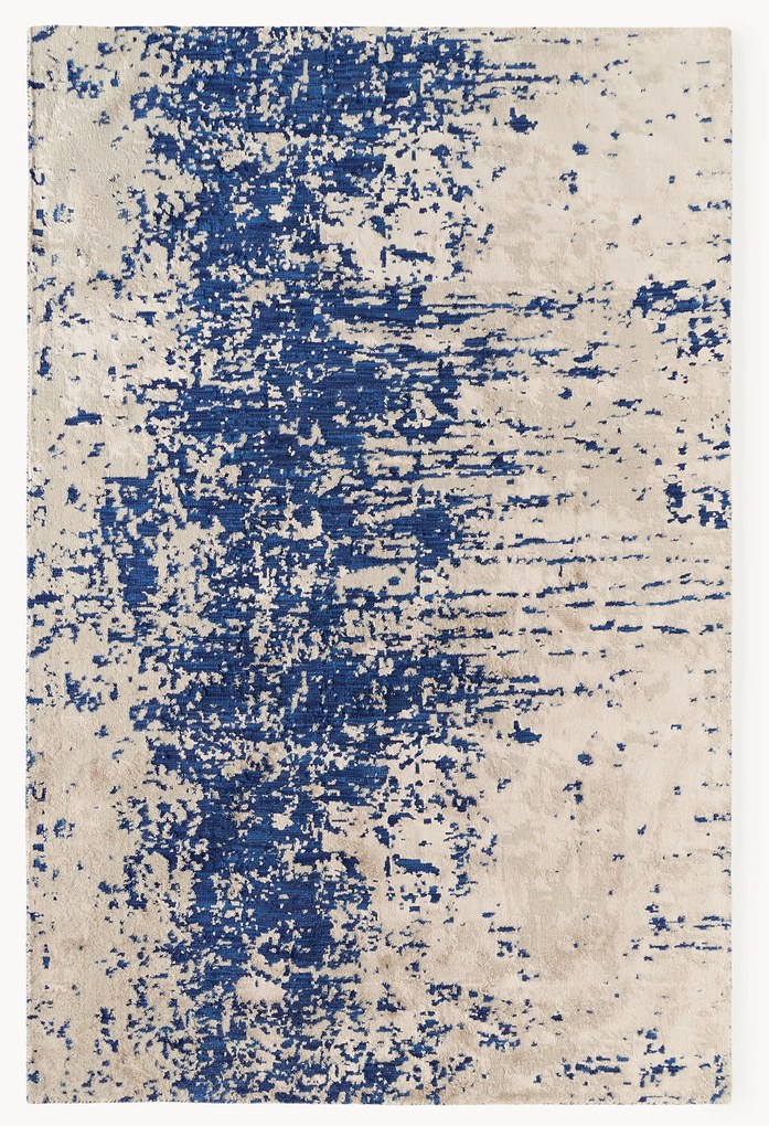 Handgeweven wollen vloerkleed Cynthia met abstract patroon