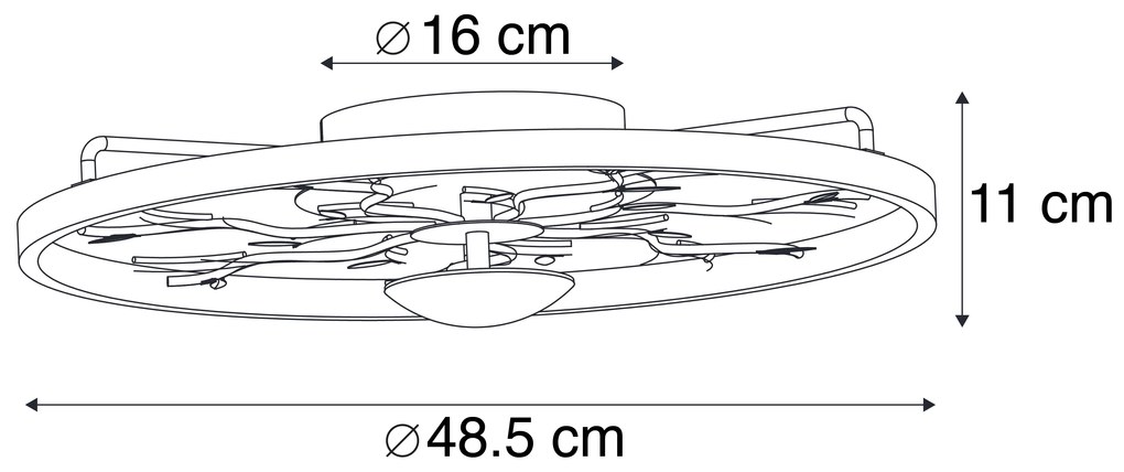 Art Deco plafonnière wit 3-staps dimbaar - Bota