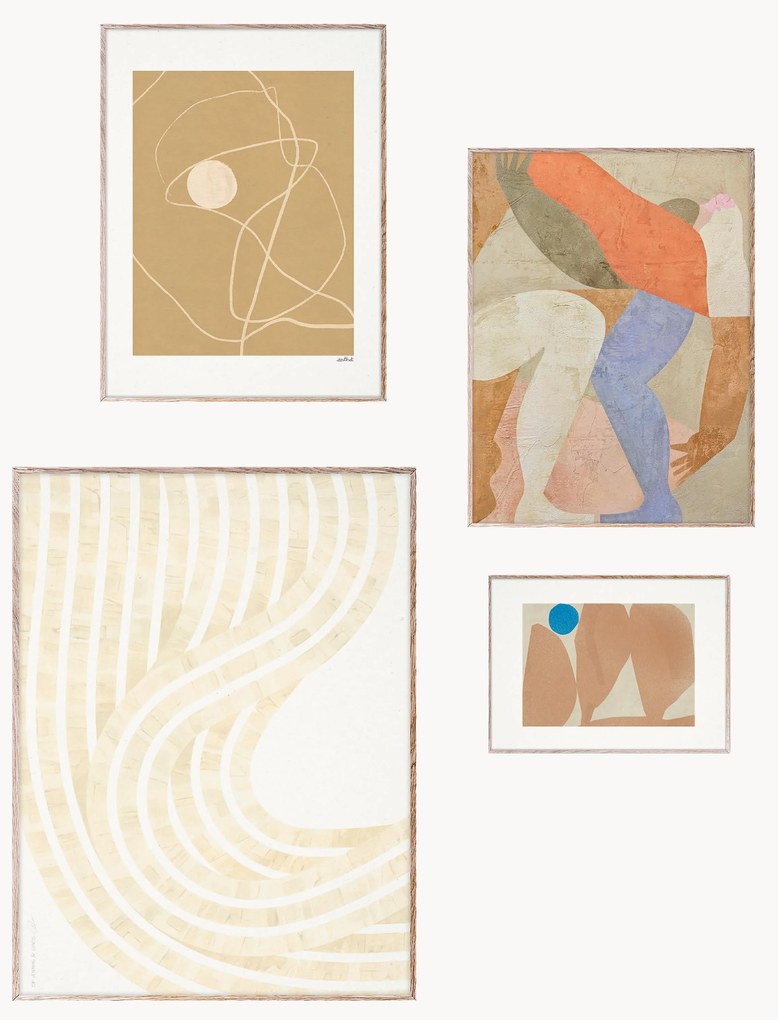 Ingelijste wandgalerie Artwall No. 13, 4-delig