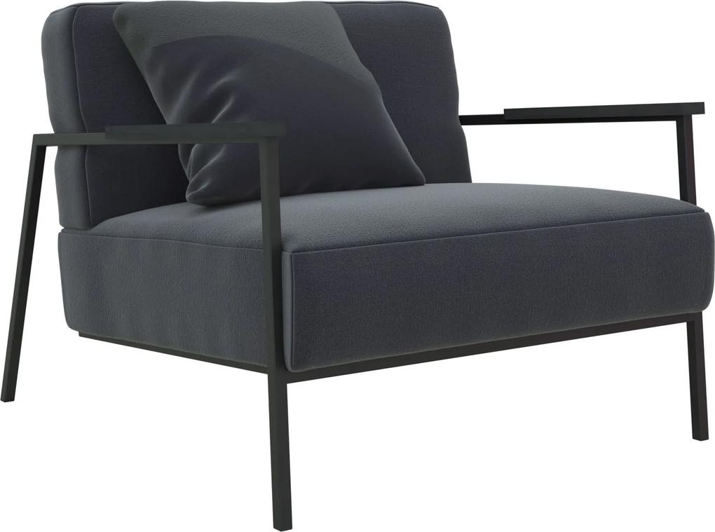 Studio HENK Co fauteuil met zwart frame Halling 65-190 armleuning gelakt