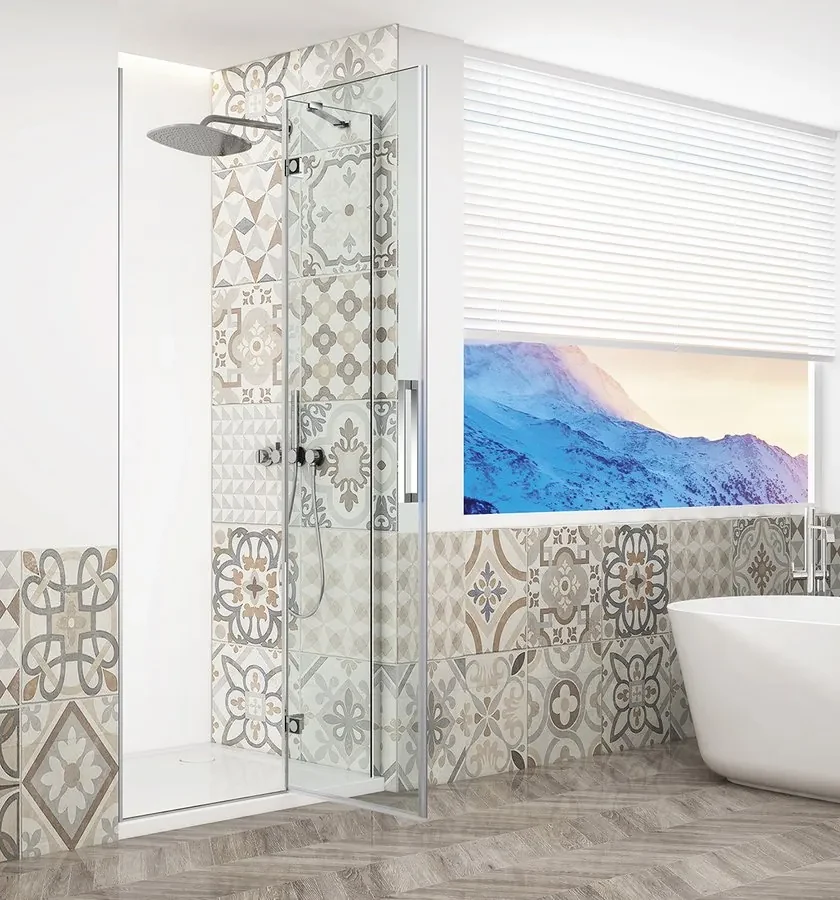 Gelco Trinity douchedeur 80cm rechts met helder glas chroom