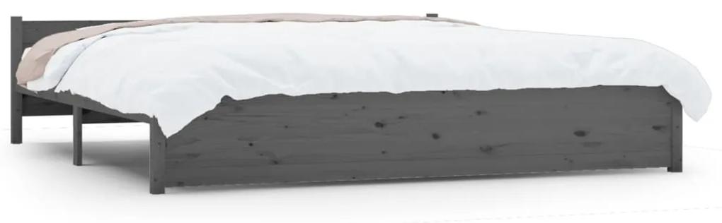 vidaXL Bedframe massief hout grijs 180x200 cm 6FT Super King
