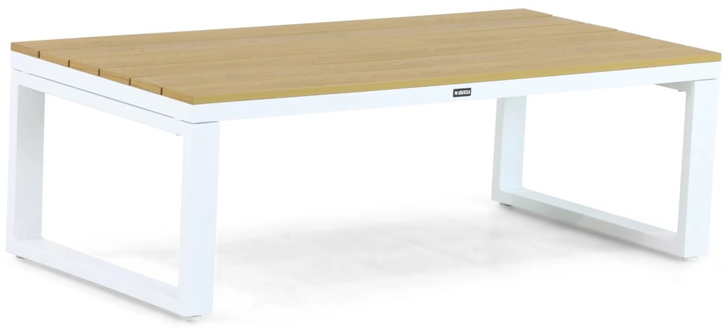 Stoel en Bank Loungeset 5 personen Aluminium/Polywood (teakfinish) Wit Lifestyle Garden Furniture Bilbao