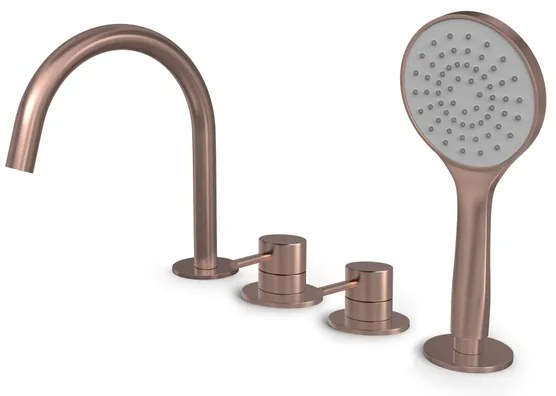 Hotbath Buddy Badrandcombinatie - met uitloop - één hendel mengkraan - Geborsteld koper PVD B173BCP