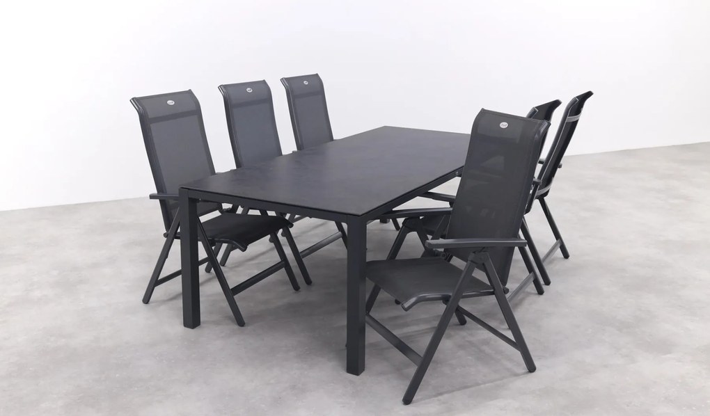 Hartman Milaan/Chaneo verstelbare tuinset - 220x100 cm. - 7-delig