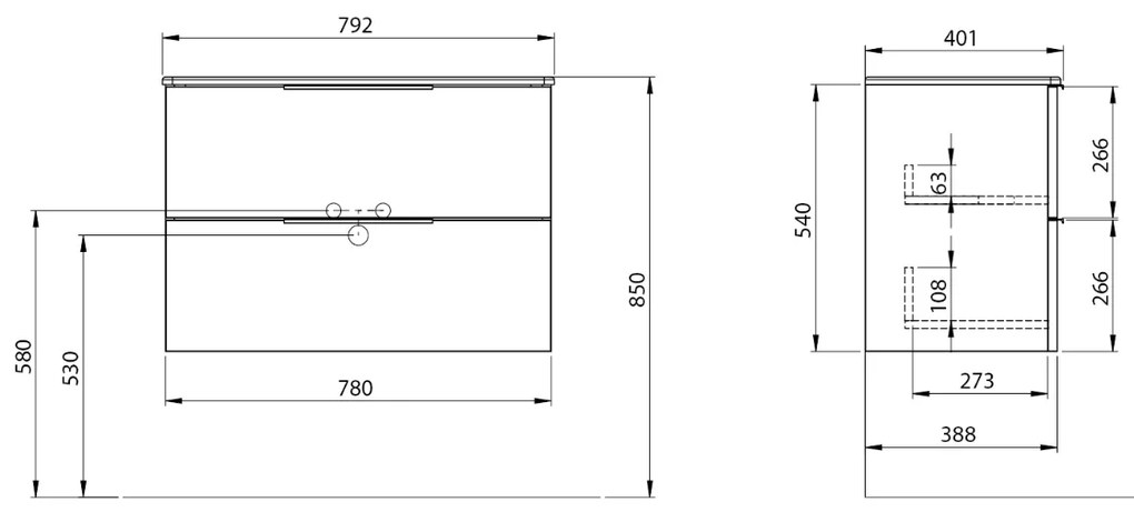 Sapho Cirasa Compact wastafel onderkast 78x39x54cm wit glans