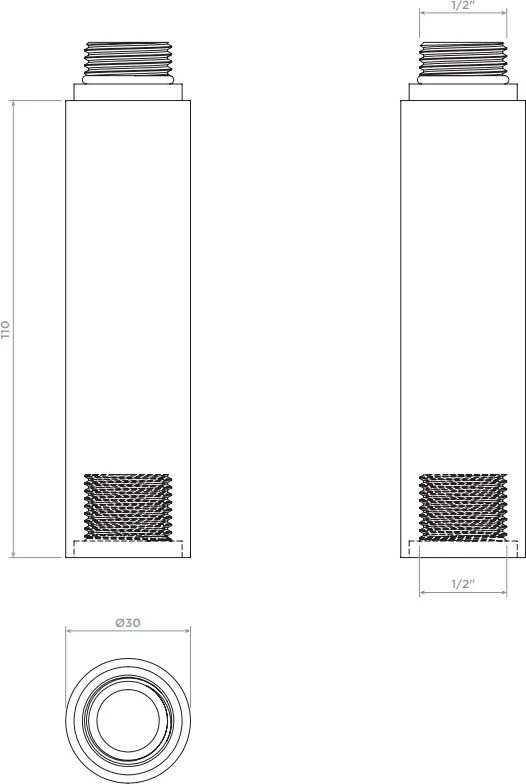 Clou Freddo verlengstuk 11cm chroom